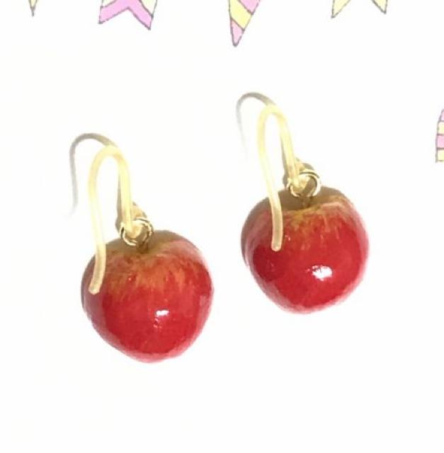 hハンドメイド粘土〓半分りんごピアス < 女性ファッション hハンドメイド粘土〓半分りんごピアス < 女性ファッションの