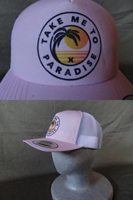 USA購入 Hurley ヤシの木夕暮れプリント メッシュCAP < 男性ファッション  USA購入 Hurley ヤシの木夕暮れプリント メッシュCAP < 男性ファッションの