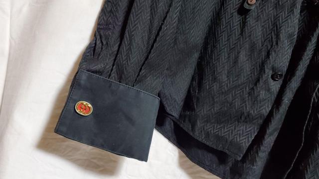 正規レア グッチ アンティーク インターロッキング GGロゴ アイコンエンブレムカフス mixカラー ラウンドボタン カフリンクス < ブランド  正規レア グッチ アンティーク インターロッキング GGロゴ アイコンエンブレムカフス mixカラー ラウンドボタン カフリンクス < ブランドの