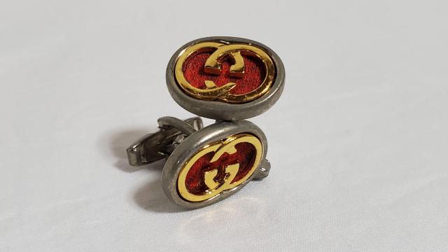 正規レア グッチ アンティーク インターロッキング GGロゴ アイコンエンブレムカフス mixカラー ラウンドボタン カフリンクス < ブランド  正規レア グッチ アンティーク インターロッキング GGロゴ アイコンエンブレムカフス mixカラー ラウンドボタン カフリンクス < ブランドの