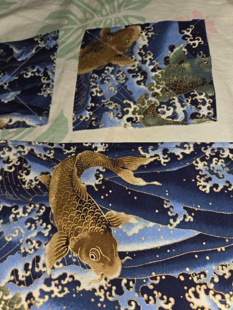 ★新柄紺×滝登り鯉和柄ランチョンマット&コースター2枚3点セット < キッズ/ベビー  ★新柄紺×滝登り鯉和柄ランチョンマット&コースター2枚3点セット < キッズ/ベビーの