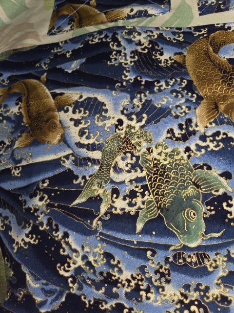 ★新柄紺×滝登り鯉和柄ランチョンマット&コースター2枚3点セット < キッズ/ベビー  ★新柄紺×滝登り鯉和柄ランチョンマット&コースター2枚3点セット < キッズ/ベビーの