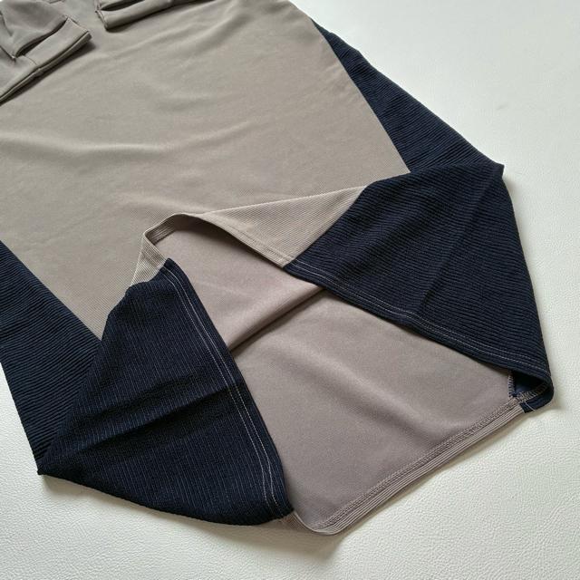 ◆美品◆switch◆バイカラー膝丈ワンピース◆ストレッチ素材◆カーキ◆綺麗め < 女性ファッション  ◆美品◆switch◆バイカラー膝丈ワンピース◆ストレッチ素材◆カーキ◆綺麗め < 女性ファッションの