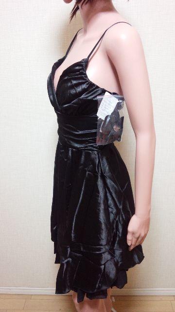 新品タグ付☆光沢サテン×ドレープ切替が綺麗なコサ付きドレスD144☆3点で即落 < 女性ファッション  新品タグ付☆光沢サテン×ドレープ切替が綺麗なコサ付きドレスD144☆3点で即落 < 女性ファッションの