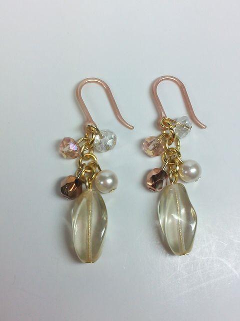 キスカナツメ雫シャドークリスタルシャンパンスワロ樹脂ピアス☆ < 女性アクセサリー/時計  キスカナツメ雫シャドークリスタルシャンパンスワロ樹脂ピアス☆ < 女性アクセサリー/時計の