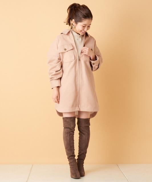 who’s who Chicoピンクベージュ ビックシルエット ウールコート < ブランド  who’s who Chicoピンクベージュ ビックシルエット ウールコート  < ブランドの