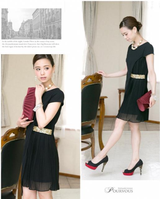 丸井購入●定価15,400円●アシンメトリービジュードレス●黒ブラック●アコーディオンスカート ビーズ●POURVOUS < 女性ファッション  丸井購入●定価15,400円●アシンメトリービジュードレス●黒ブラック●アコーディオンスカート ビーズ●POURVOUS < 女性ファッションの