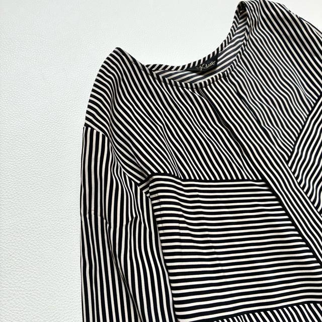 ◆美品◆アーバンリサーチ◆ストライプ長袖ブラウス◆比翼前開き◆黒×ベージュ◆F < ブランド  ◆美品◆アーバンリサーチ◆ストライプ長袖ブラウス◆比翼前開き◆黒×ベージュ◆F < ブランドの