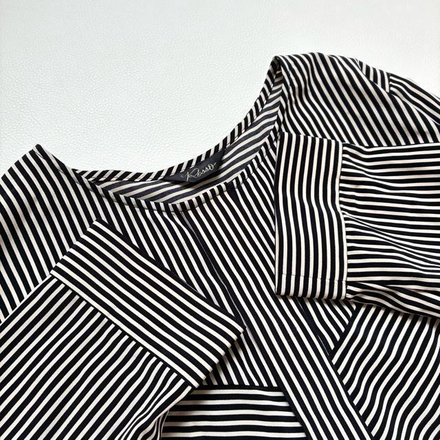 ◆美品◆アーバンリサーチ◆ストライプ長袖ブラウス◆比翼前開き◆黒×ベージュ◆F < ブランド  ◆美品◆アーバンリサーチ◆ストライプ長袖ブラウス◆比翼前開き◆黒×ベージュ◆F < ブランドの