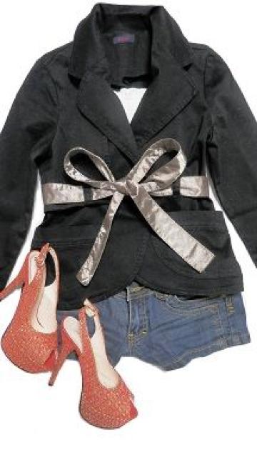 ブラック黒JKカーキサテンリボンお洒落ジャケット < ブランド ブラック黒JKカーキサテンリボンお洒落ジャケット < ブランドの