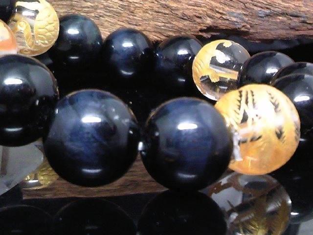 金四神獣水晶ブルータイガーアイ12ミリ数珠 < 女性アクセサリー/時計  金四神獣水晶ブルータイガーアイ12ミリ数珠 < 女性アクセサリー/時計の