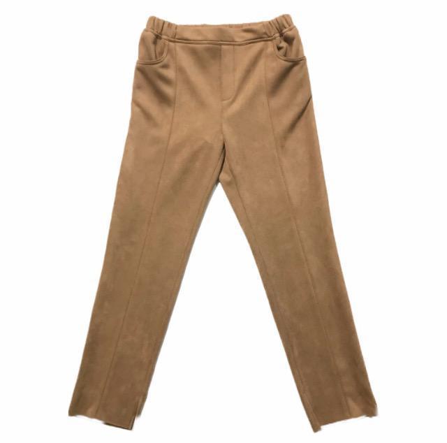 (ゴムM)チャオパニック◎キャメル茶スエード風キチント見えラクチンパンツ◎新品 < ブランド (ゴムM)チャオパニック◎キャメル茶スエード風キチント見えラクチンパンツ◎新品 < ブランドの