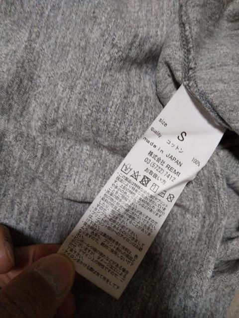 REMI RELIEF レミレリーフ 無地 ポケット コットン 半袖Tシャツ Sサイズ グレー 日本製 < ブランド  REMI RELIEF レミレリーフ 無地 ポケット コットン 半袖Tシャツ Sサイズ グレー 日本製 < ブランドの