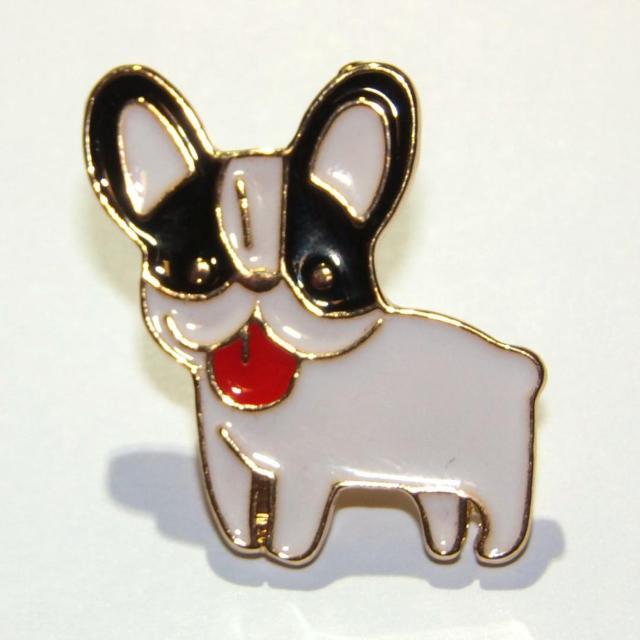 フレンチブルドッグ ブルドッグ 犬 バッジ ピンズ ブローチ エナメル ピンバッジ ピンズ ラペルピン 白色 < 女性アクセサリー/時計  フレンチブルドッグ ブルドッグ 犬 バッジ ピンズ ブローチ エナメル ピンバッジ ピンズ ラペルピン 白色  < 女性アクセサリー/時計の
