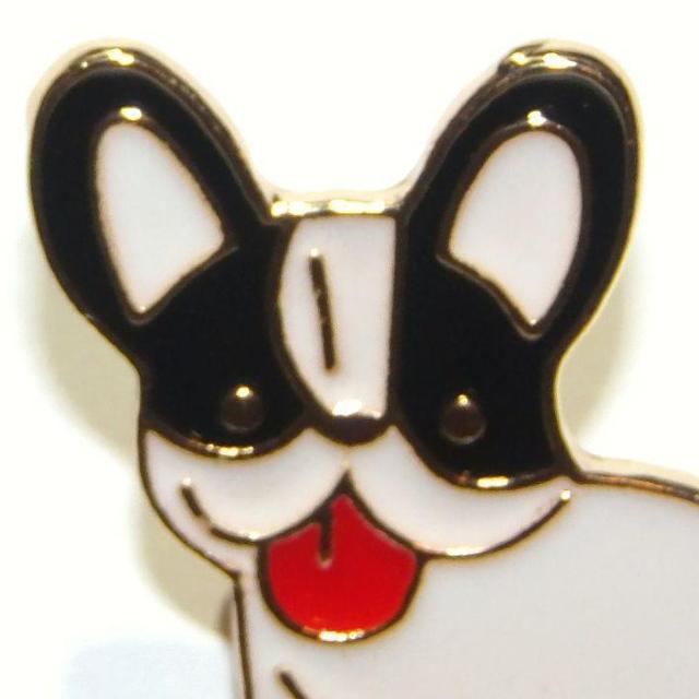 フレンチブルドッグ ブルドッグ 犬 バッジ ピンズ ブローチ エナメル ピンバッジ ピンズ ラペルピン 白色 < 女性アクセサリー/時計  フレンチブルドッグ ブルドッグ 犬 バッジ ピンズ ブローチ エナメル ピンバッジ ピンズ ラペルピン 白色 < 女性アクセサリー/時計の