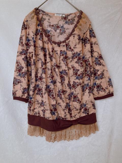 axes アクシーズ 七部袖 花柄 ラグラン チュニック トップス M レース N2m < ブランド  axes アクシーズ 七部袖 花柄 ラグラン チュニック トップス M レース N2m  < ブランドの