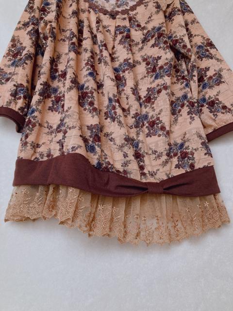 axes アクシーズ 七部袖 花柄 ラグラン チュニック トップス M レース N2m < ブランド  axes アクシーズ 七部袖 花柄 ラグラン チュニック トップス M レース N2m < ブランドの