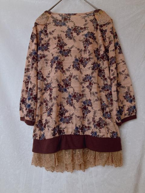 axes アクシーズ 七部袖 花柄 ラグラン チュニック トップス M レース N2m < ブランド  axes アクシーズ 七部袖 花柄 ラグラン チュニック トップス M レース N2m < ブランドの