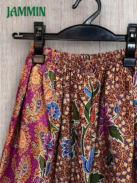 バティック花柄ロングスカート アジアン エスニック ヒッピー カラフル < 女性ファッション バティック花柄ロングスカート アジアン エスニック ヒッピー カラフル < 女性ファッションの