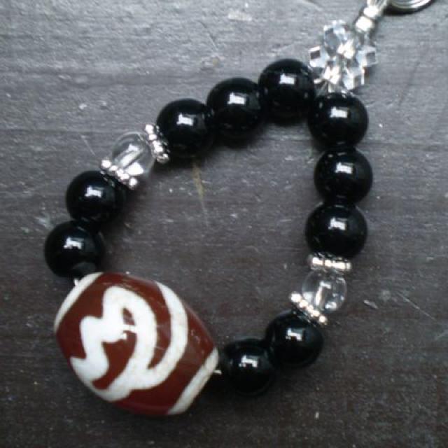 *蓮華天珠*オニキスx水晶ストラップ < 家電/AV *蓮華天珠*オニキスx水晶ストラップ < 家電/AVの