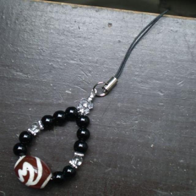 *蓮華天珠*オニキスx水晶ストラップ < 家電/AV *蓮華天珠*オニキスx水晶ストラップ < 家電/AVの