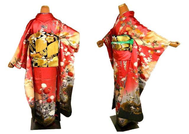 【最高峰】新品同様 暈し染め 金彩 金駒シシュウ 吉祥花文 四季花尽くし 振袖 身丈172cm 裄丈70cm T3508 < 女性ファッション  【最高峰】新品同様 暈し染め 金彩 金駒シシュウ 吉祥花文 四季花尽くし 振袖 身丈172cm 裄丈70cm T3508 < 女性ファッションの