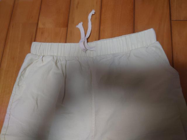 新品未使用 オフホワイト麻パンツ サイズL ウエストゴム < 女性ファッション  新品未使用 オフホワイト麻パンツ サイズL ウエストゴム < 女性ファッションの