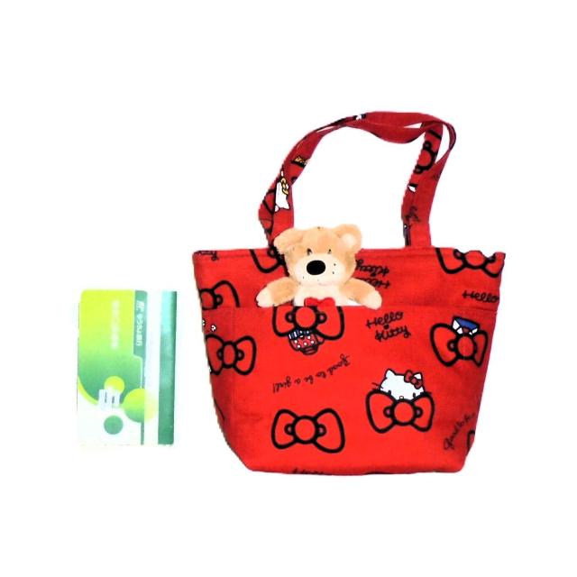 ◆ちょっと持ちお散歩ミニバッグ◆キティちゃん・ちらり黒リボン×赤地◆外ポケA内@ < 女性ファッション ◆ちょっと持ちお散歩ミニバッグ◆キティちゃん・ちらり黒リボン×赤地◆外ポケA内@ < 女性ファッションの