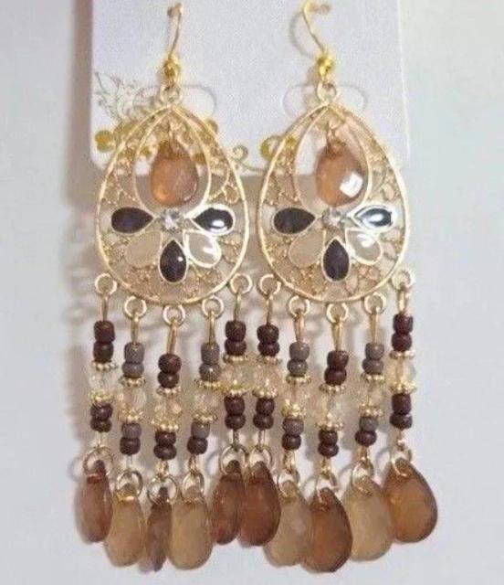 キラキラかわいいブラウンのボヘミアンピアス・イヤリング    アジアンアクセサリー  エスニック  ウエスタン  インディアン  < 女性アクセサリー/時計  キラキラかわいいブラウンのボヘミアンピアス・イヤリング    アジアンアクセサリー  エスニック  ウエスタン  インディアン   < 女性アクセサリー/時計の