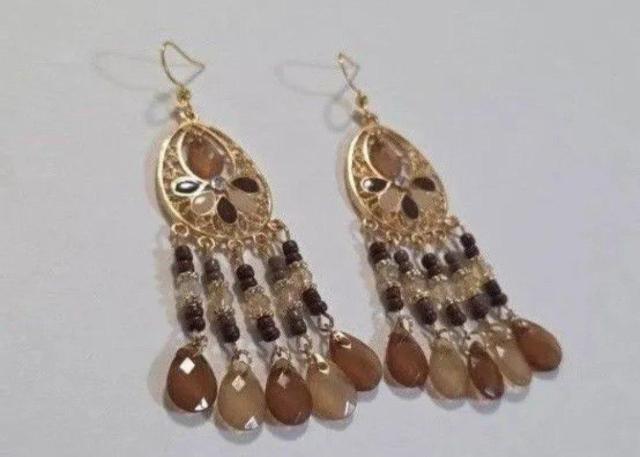 キラキラかわいいブラウンのボヘミアンピアス・イヤリング    アジアンアクセサリー  エスニック  ウエスタン  インディアン  < 女性アクセサリー/時計  キラキラかわいいブラウンのボヘミアンピアス・イヤリング    アジアンアクセサリー  エスニック  ウエスタン  インディアン  < 女性アクセサリー/時計の