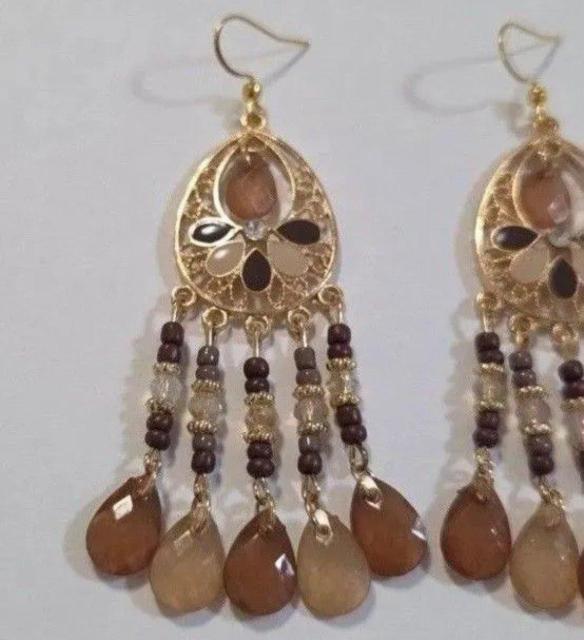 キラキラかわいいブラウンのボヘミアンピアス・イヤリング    アジアンアクセサリー  エスニック  ウエスタン  インディアン  < 女性アクセサリー/時計  キラキラかわいいブラウンのボヘミアンピアス・イヤリング    アジアンアクセサリー  エスニック  ウエスタン  インディアン  < 女性アクセサリー/時計の