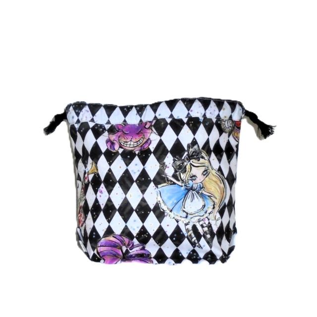 【底マチ幅が広い巾着】◆不思議の国のアリス < 女性ファッション 【底マチ幅が広い巾着】◆不思議の国のアリス < 女性ファッションの