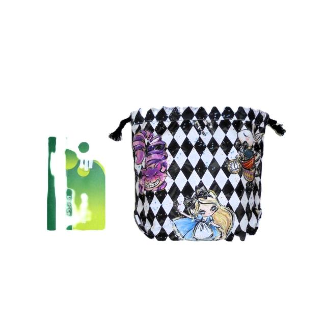 【底マチ幅が広い巾着】◆不思議の国のアリス < 女性ファッション 【底マチ幅が広い巾着】◆不思議の国のアリス < 女性ファッションの