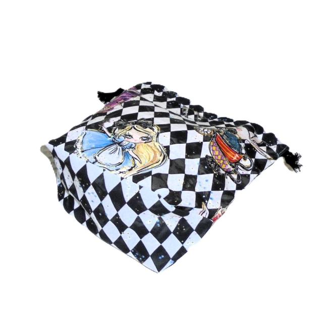 【底マチ幅が広い巾着】◆不思議の国のアリス < 女性ファッション 【底マチ幅が広い巾着】◆不思議の国のアリス < 女性ファッションの