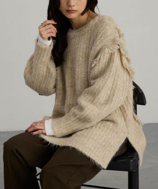 MONOMART 2WAY ミスティック ムード ニット モノマート ベージュ 長袖 レディース Mサイズ < 女性ファッション MONOMART 2WAY ミスティック ムード ニット モノマート ベージュ 長袖 レディース Mサイズ < 女性ファッションの