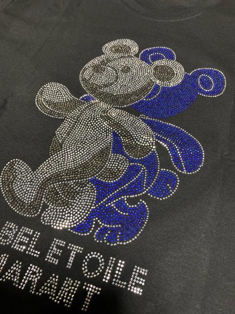 ゆったりtシャツ  ロング丈キラキララインストーン付き ダブルクマ柄 大きいサイズ < 女性ファッション  ゆったりtシャツ  ロング丈キラキララインストーン付き ダブルクマ柄 大きいサイズ < 女性ファッションの