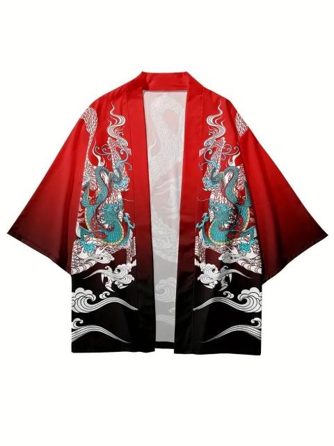 爆ヤス価格1390円★男性用 ドラゴンプリントキモノカーディガン - 軽量で日焼け防止のカップル向け  (日本サイズXL) < 男性ファッション  爆ヤス価格1390円★男性用 ドラゴンプリントキモノカーディガン - 軽量で日焼け防止のカップル向け  (日本サイズXL)  < 男性ファッションの