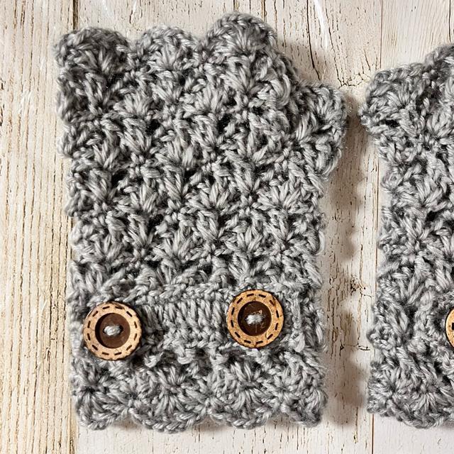 ハンドメイド♪ ハンドウォーマー ライトグレー < 女性ファッション  ハンドメイド♪ ハンドウォーマー ライトグレー < 女性ファッションの