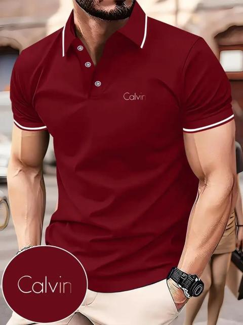 超お買い得1490円★メンズ カラー付きシャツ カルビンプリント、夏用  USAサイズM(日本サイズXL相当)ブルゴーニュ < 男性ファッション  超お買い得1490円★メンズ カラー付きシャツ カルビンプリント、夏用  USAサイズM(日本サイズXL相当)ブルゴーニュ < 男性ファッションの