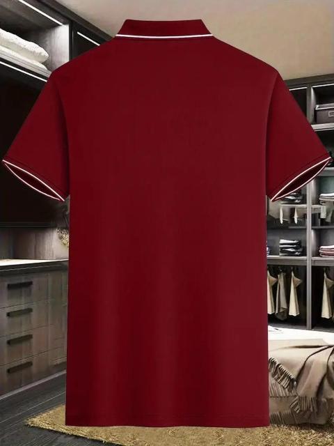 超お買い得1490円★メンズ カラー付きシャツ カルビンプリント、夏用  USAサイズM(日本サイズXL相当)ブルゴーニュ < 男性ファッション  超お買い得1490円★メンズ カラー付きシャツ カルビンプリント、夏用  USAサイズM(日本サイズXL相当)ブルゴーニュ < 男性ファッションの