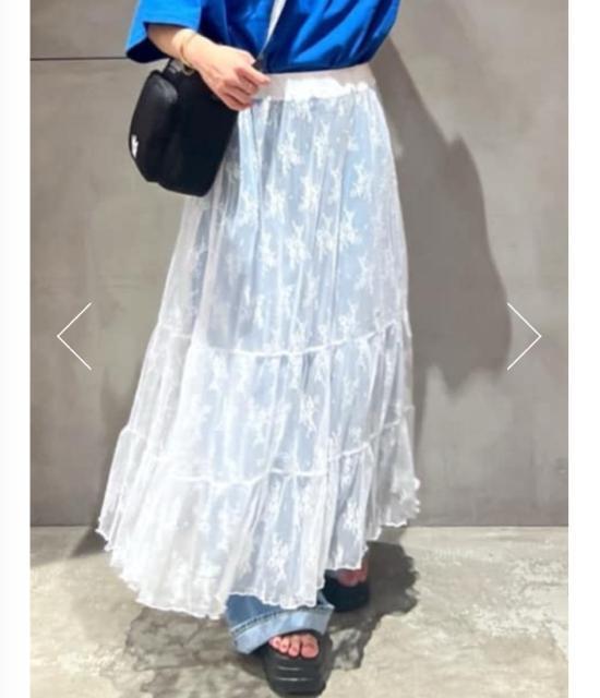 ロデオクラウンズ★ レースティアードスカート(オフホワイト) < ブランド ロデオクラウンズ★ レースティアードスカート(オフホワイト) < ブランドの