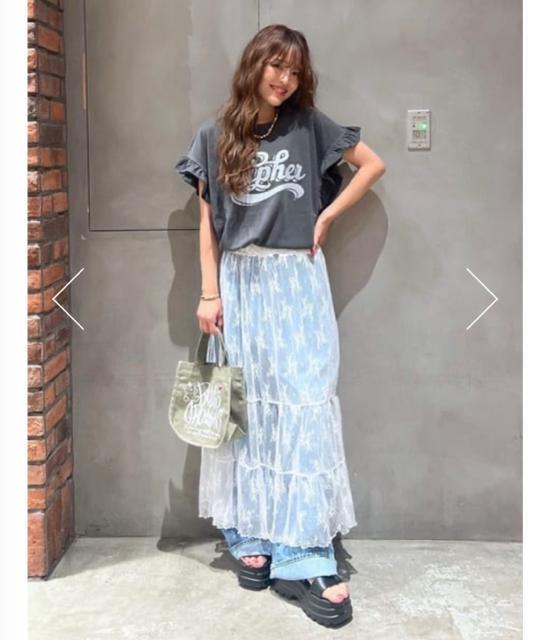 ロデオクラウンズ★ レースティアードスカート(オフホワイト) < ブランド ロデオクラウンズ★ レースティアードスカート(オフホワイト) < ブランドの