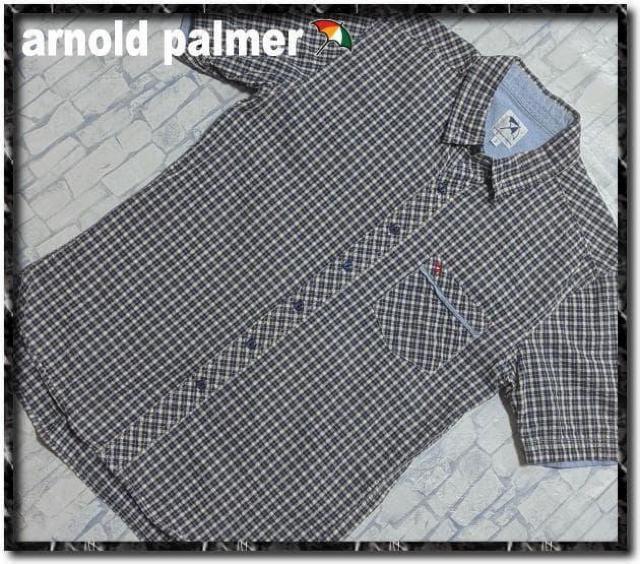 アーノルドパーマータイムレス 刺繍入りチェック半袖シャツ < ブランド アーノルドパーマータイムレス 刺繍入りチェック半袖シャツ < ブランドの