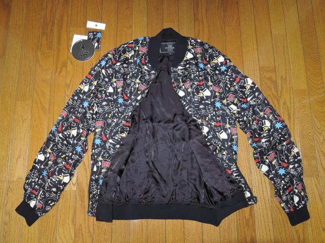 HYSTERIC GLAMOUR ヒステリックグラマー 総柄 ジャケット L 黒 スカジャン スーベニアジャケット ライトアウター < ブランド HYSTERIC GLAMOUR ヒステリックグラマー 総柄 ジャケット L 黒 スカジャン スーベニアジャケット ライトアウター < ブランドの