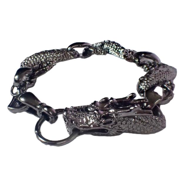 ドラゴン 竜 龍 ブレスレット メタリック 黒色 メンズ アクセサリー [ < 男性アクセサリー/時計 ドラゴン 竜 龍 ブレスレット メタリック 黒色 メンズ アクセサリー [ < 男性アクセサリー/時計の
