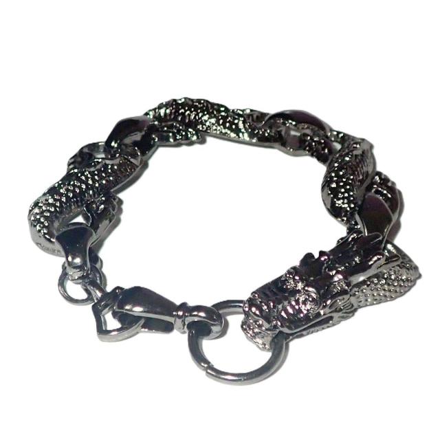ドラゴン 竜 龍 ブレスレット メタリック 黒色 メンズ アクセサリー [ < 男性アクセサリー/時計 ドラゴン 竜 龍 ブレスレット メタリック 黒色 メンズ アクセサリー [ < 男性アクセサリー/時計の