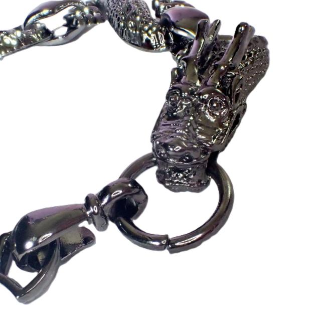 ドラゴン 竜 龍 ブレスレット メタリック 黒色 メンズ アクセサリー [ < 男性アクセサリー/時計 ドラゴン 竜 龍 ブレスレット メタリック 黒色 メンズ アクセサリー [ < 男性アクセサリー/時計の