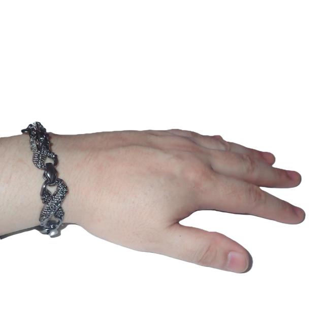ドラゴン 竜 龍 ブレスレット メタリック 黒色 メンズ アクセサリー [ < 男性アクセサリー/時計 ドラゴン 竜 龍 ブレスレット メタリック 黒色 メンズ アクセサリー [ < 男性アクセサリー/時計の