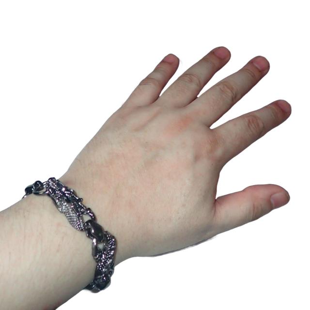 ドラゴン 竜 龍 ブレスレット メタリック 黒色 メンズ アクセサリー [ < 男性アクセサリー/時計 ドラゴン 竜 龍 ブレスレット メタリック 黒色 メンズ アクセサリー [ < 男性アクセサリー/時計の