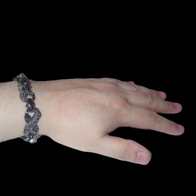 ドラゴン 竜 龍 ブレスレット メタリック 黒色 メンズ アクセサリー [ < 男性アクセサリー/時計 ドラゴン 竜 龍 ブレスレット メタリック 黒色 メンズ アクセサリー [ < 男性アクセサリー/時計の